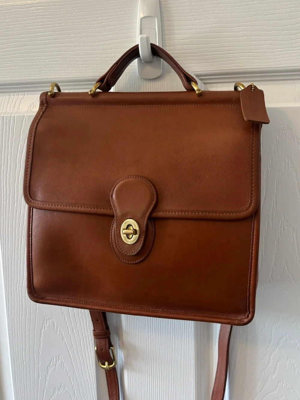 Vintage Coach Original Willis 9927 Satchel/Crossbody bag British Tan Leather - Picture 1 of 15